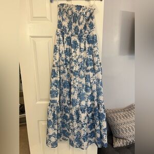 fab'rik Blue and White Floral Tiered Maxi Dress, Davi and Davi design, worn once